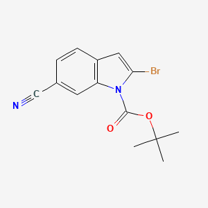 molecular formula C14H13BrN2O2 B13023249 tert-butyl2-bromo-6-cyano-1H-indole-1-carboxylate 