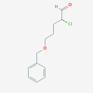 molecular formula C12H15ClO2 B13023267 (R)-5-(Benzyloxy)-2-chloropentanal 