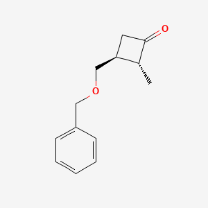molecular formula C13H16O2 B13023301 trans-3-(Benzyloxymethyl)-2-methyl-cyclobutanone 