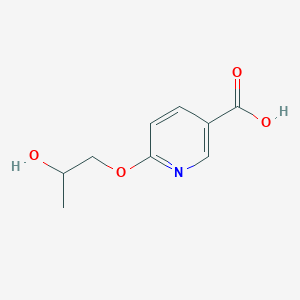 molecular formula C9H11NO4 B13023304 6-(2-Hydroxypropoxy)nicotinic acid 