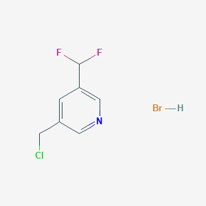 molecular formula C7H7BrClF2N B13023317 3-(Chloromethyl)-5-(difluoromethyl)pyridine hydrobromide 