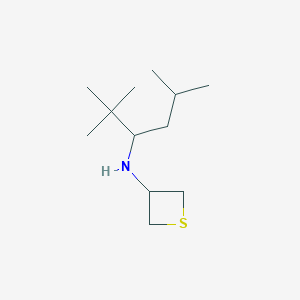 molecular formula C12H25NS B13023322 N-(2,2,5-Trimethylhexan-3-yl)thietan-3-amine 