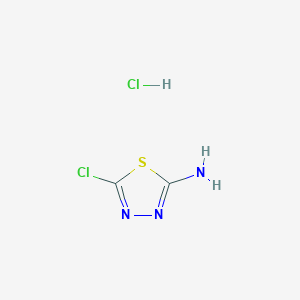 molecular formula C2H3Cl2N3S B13023350 5-Chloro-1,3,4-thiadiazol-2-amine hydrochloride 