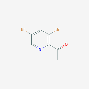 molecular formula C7H5Br2NO B13023361 1-(3,5-Dibromopyridin-2-yl)ethanone CAS No. 1196156-57-6