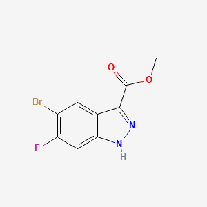 molecular formula C9H6BrFN2O2 B13023364 methyl 5-bromo-6-fluoro-1H-indazole-3-carboxylate 