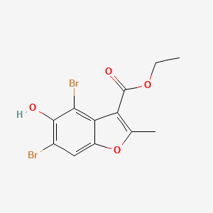 molecular formula C12H10Br2O4 B1302340 Ethyl 4,6-dibromo-5-hydroxy-2-methyl-1-benzofuran-3-carboxylate CAS No. 7287-42-5