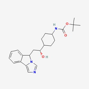 molecular formula C23H31N3O3 B13023416 tert-butyl ((1S,4s)-4-((1R)-1-hydroxy-2-(5H-imidazo[5,1-a]isoindol-5-yl)ethyl)cyclohexyl)carbamate CAS No. 2102403-70-1
