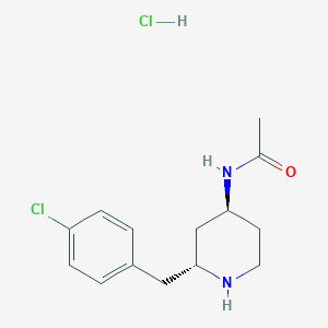 molecular formula C14H20Cl2N2O B13023440 N-((2R,4S)-2-(4-chlorobenzyl)piperidin-4-yl)acetamidehydrochloride 