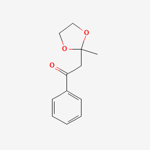 molecular formula C12H14O3 B13023444 2-(2-Methyl-1,3-dioxolan-2-yl)-1-phenylethanone 