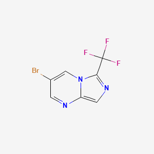 molecular formula C7H3BrF3N3 B13023488 3-Bromo-6-(trifluoromethyl)imidazo[1,5-a]pyrimidine 