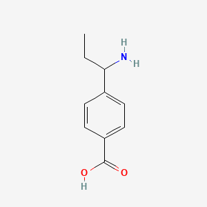 molecular formula C10H13NO2 B13023533 4-(1-Aminopropyl)benzoicacid 