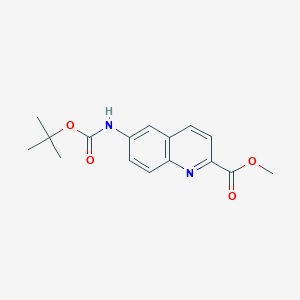 molecular formula C16H18N2O4 B13023585 Methyl 6-((tert-butoxycarbonyl)amino)quinoline-2-carboxylate 