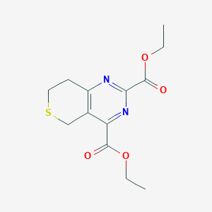molecular formula C13H16N2O4S B13023596 Diethyl 7,8-dihydro-5H-thiopyrano[4,3-d]pyrimidine-2,4-dicarboxylate 