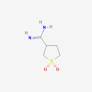 molecular formula C5H10N2O2S B13023648 Tetrahydrothiophene-3-carboximidamide1,1-dioxide 
