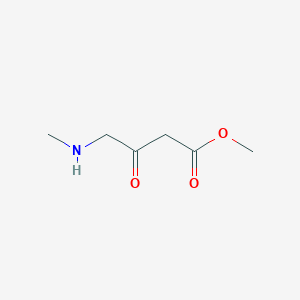 molecular formula C6H11NO3 B13023749 Methyl 4-(methylamino)-3-oxobutanoate 