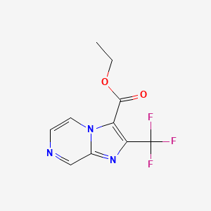 molecular formula C10H8F3N3O2 B13023770 Ethyl 2-(trifluoromethyl)imidazo[1,2-a]pyrazine-3-carboxylate 