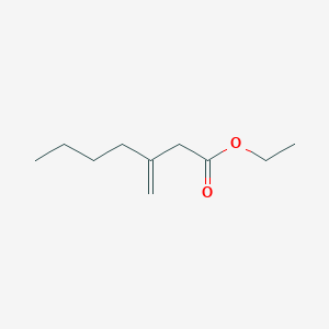 molecular formula C10H18O2 B13023777 Ethyl 3-methyleneheptanoate 