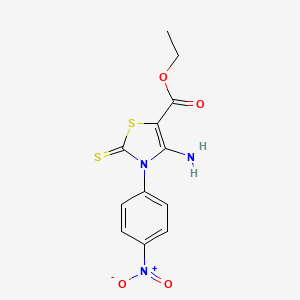 Ethyl 4-amino-3-(4-nitrophenyl)-2-thioxo-2,3-dihydro-1,3-thiazole-5-carboxylate