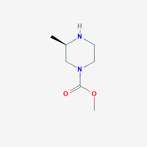 molecular formula C7H14N2O2 B13023853 Methyl(R)-3-methylpiperazine-1-carboxylate 