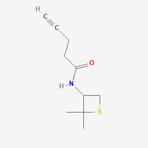 molecular formula C10H15NOS B13024062 N-(2,2-Dimethylthietan-3-yl)pent-4-ynamide 