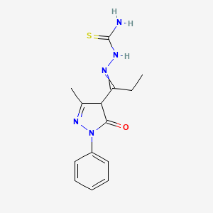 [1-(3-methyl-5-oxo-1-phenyl-4H-pyrazol-4-yl)propylideneamino]thiourea