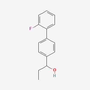 molecular formula C15H15FO B1302445 1-(2'-Fluoro[1,1'-biphenyl]-4-yl)propan-1-ol CAS No. 64820-95-7
