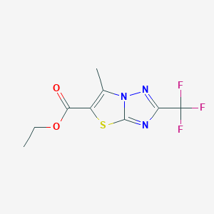 molecular formula C9H8F3N3O2S B1302486 Ethyl 6-methyl-2-(trifluoromethyl)thiazolo[3,2-b][1,2,4]triazole-5-carboxylate 
