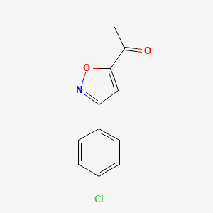 molecular formula C11H8ClNO2 B1302490 1-[3-(4-Chlorophenyl)-5-isoxazolyl]-1-ethanone CAS No. 37091-33-1