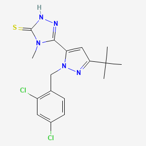 molecular formula C17H19Cl2N5S B1302498 5-[3-(tert-butyl)-1-(2,4-dichlorobenzyl)-1H-pyrazol-5-yl]-4-methyl-4H-1,2,4-triazole-3-thiol CAS No. 306937-18-8