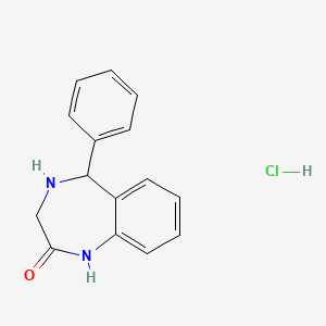 molecular formula C15H15ClN2O B1302541 (R,S)-1,3,4,5-Tetrahydro-5-phenyl-2H-1,4-benzodiazepin-2-one hydrochloride CAS No. 268209-92-3