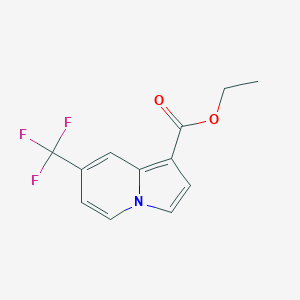 molecular formula C12H10F3NO2 B13025710 Ethyl 7-(trifluoromethyl)indolizine-1-carboxylate CAS No. 2227206-59-7