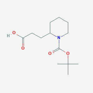 molecular formula C13H23NO4 B1302579 1-BOC-PIPERIDIN-2-YLPROPIONIC ACID CAS No. 669713-96-6