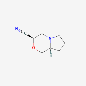 molecular formula C8H12N2O B13025901 (3R,8aR)-Hexahydro-1H-pyrrolo[2,1-c][1,4]oxazine-3-carbonitrile 