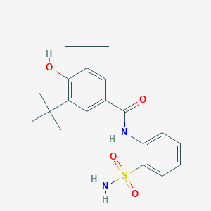 molecular formula C21H28N2O4S B130260 3,5-Bis-(1,1-dimethylethyl)-4-hydroxy-N-(2-sulfamoylphenyl)benzamide CAS No. 150457-37-7