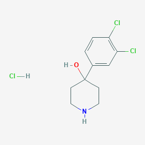 molecular formula C11H14Cl3NO B13026315 4-(3,4-Dichlorophenyl)-4-piperidinol HCl 