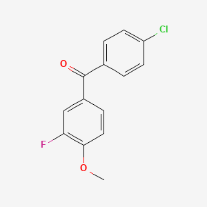 molecular formula C14H10ClFO2 B1302645 4-Chloro-3'-fluoro-4'-methoxybenzophenone CAS No. 844885-05-8