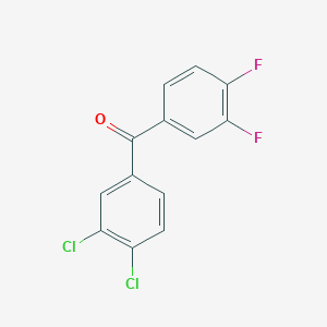 molecular formula C13H6Cl2F2O B1302684 3,4-Dichloro-3',4'-difluorobenzophenone CAS No. 844885-31-0