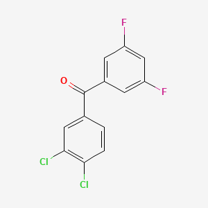 molecular formula C13H6Cl2F2O B1302685 3,4-Dichloro-3',5'-difluorobenzophenone CAS No. 844885-16-1