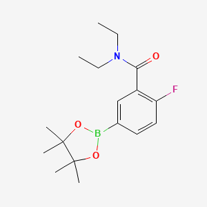 molecular formula C17H25BFNO3 B13026853 N,N-Diethyl-2-fluoro-5-(tetramethyl-1,3,2-dioxaborolan-2-yl)benzamide 