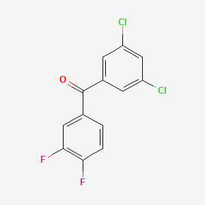 molecular formula C13H6Cl2F2O B1302686 3,5-Dichloro-3',4'-difluorobenzophenone CAS No. 845781-05-7
