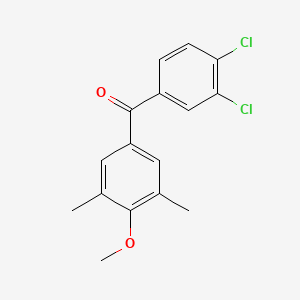 molecular formula C16H14Cl2O2 B1302688 3,4-Dichloro-3',5'-dimethyl-4'-methoxybenzophenone CAS No. 61259-86-7