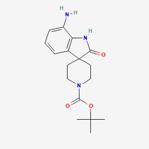 molecular formula C17H23N3O3 B13026886 tert-Butyl 7-amino-2-oxospiro[indoline-3,4'-piperidine]-1'-carboxylate 