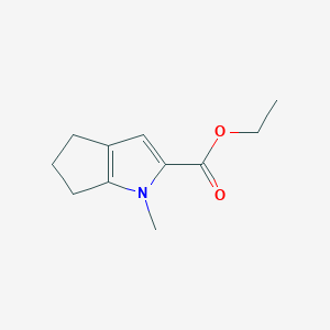 molecular formula C11H15NO2 B13026890 Ethyl 1-methyl-1,4,5,6-tetrahydrocyclopenta[b]pyrrole-2-carboxylate CAS No. 19397-75-2