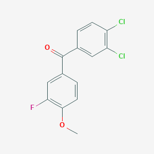 molecular formula C14H9Cl2FO2 B1302692 3,4-Dichloro-3'-fluoro-4'-methoxybenzophenone CAS No. 844885-37-6