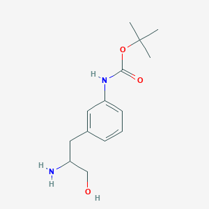 molecular formula C14H22N2O3 B13026950 tert-Butyl(3-(2-amino-3-hydroxypropyl)phenyl)carbamate 