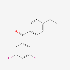 molecular formula C16H14F2O B1302724 3,5-Difluoro-4'-iso-propylbenzophenone CAS No. 844885-09-2