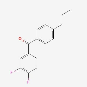 molecular formula C16H14F2O B1302738 3,4-Difluoro-4'-n-propylbenzophenone CAS No. 845781-03-5