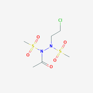 molecular formula C6H13ClN2O5S2 B130274 1-Acetyl-1,2-bis(methylsulfonyl)-2-(2-chloroethyl)hydrazine CAS No. 149194-25-2