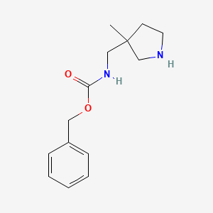 molecular formula C14H20N2O2 B13027562 benzyl N-[(3-methylpyrrolidin-3-yl)methyl]carbamate 