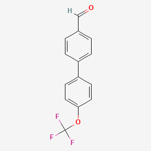 molecular formula C14H9F3O2 B1302768 4'-Trifluoromethoxy-biphenyl-4-carbaldehyde CAS No. 398156-35-9